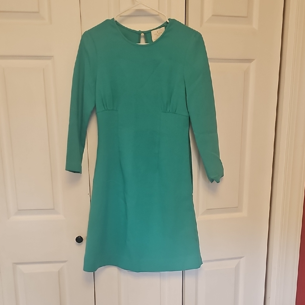 Kate Spade Green Sheath Long Sleeve Dress